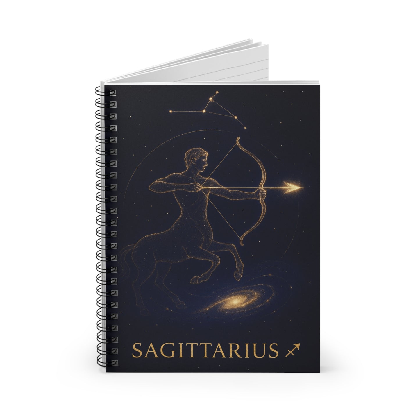 Sagittarius Zodiac Galaxy Spiral Notebook – Celestial Astrology Writing Journal (6" x 8", 118 Pages)