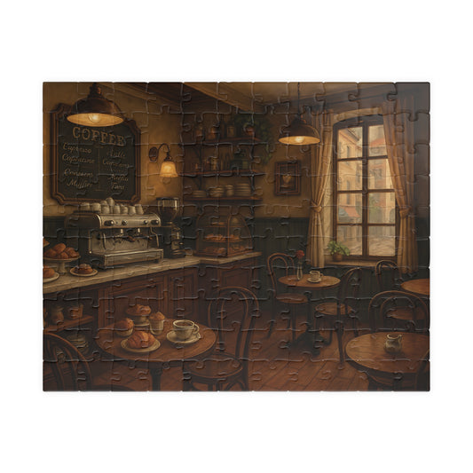 Cozy Parisian Café Jigsaw Puzzle – Coffee & Croissants