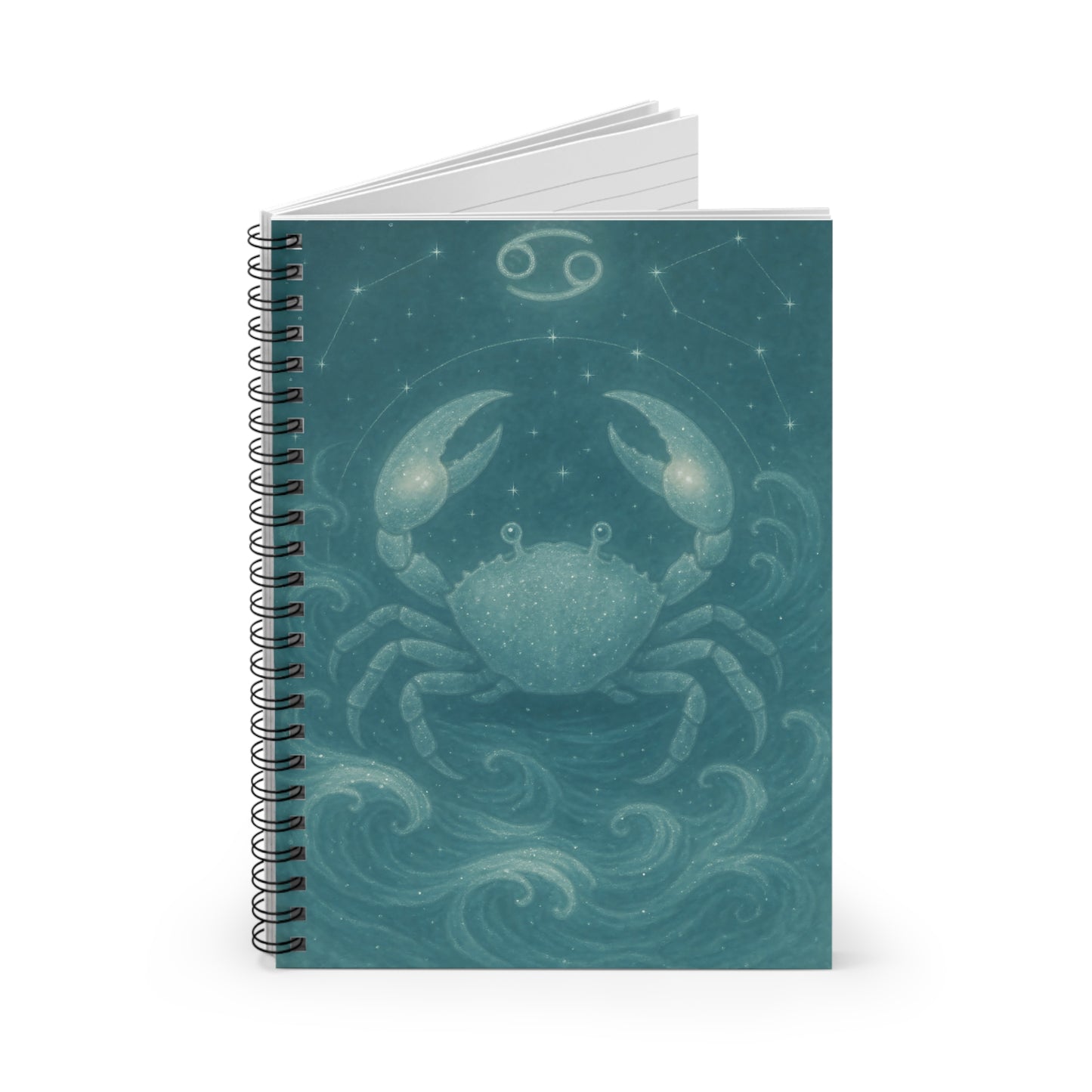 Cancer Zodiac Galaxy Spiral Notebook – Celestial Crab Astrology Journal (6" x 8", 118 Pages)