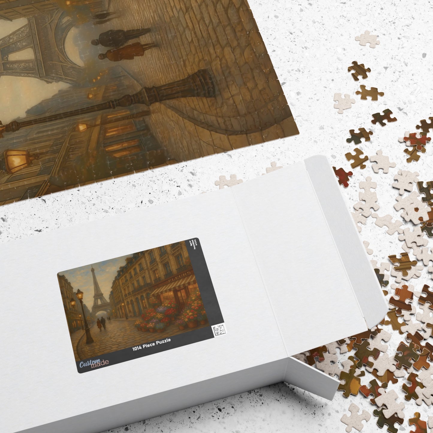 Paris Evening Stroll Puzzle – Eiffel Tower & Flower Shop Scene