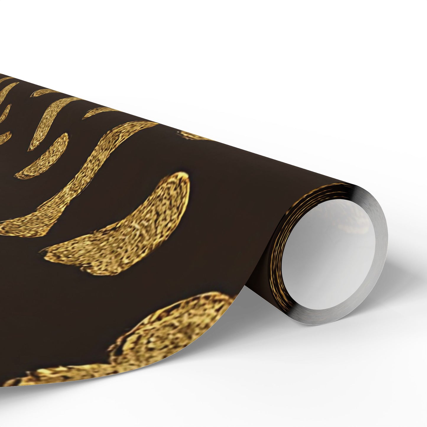 Gold Leopard Print Wrapping Paper – Luxe Animal Print Gift Wrap in Glossy or Matte Finish