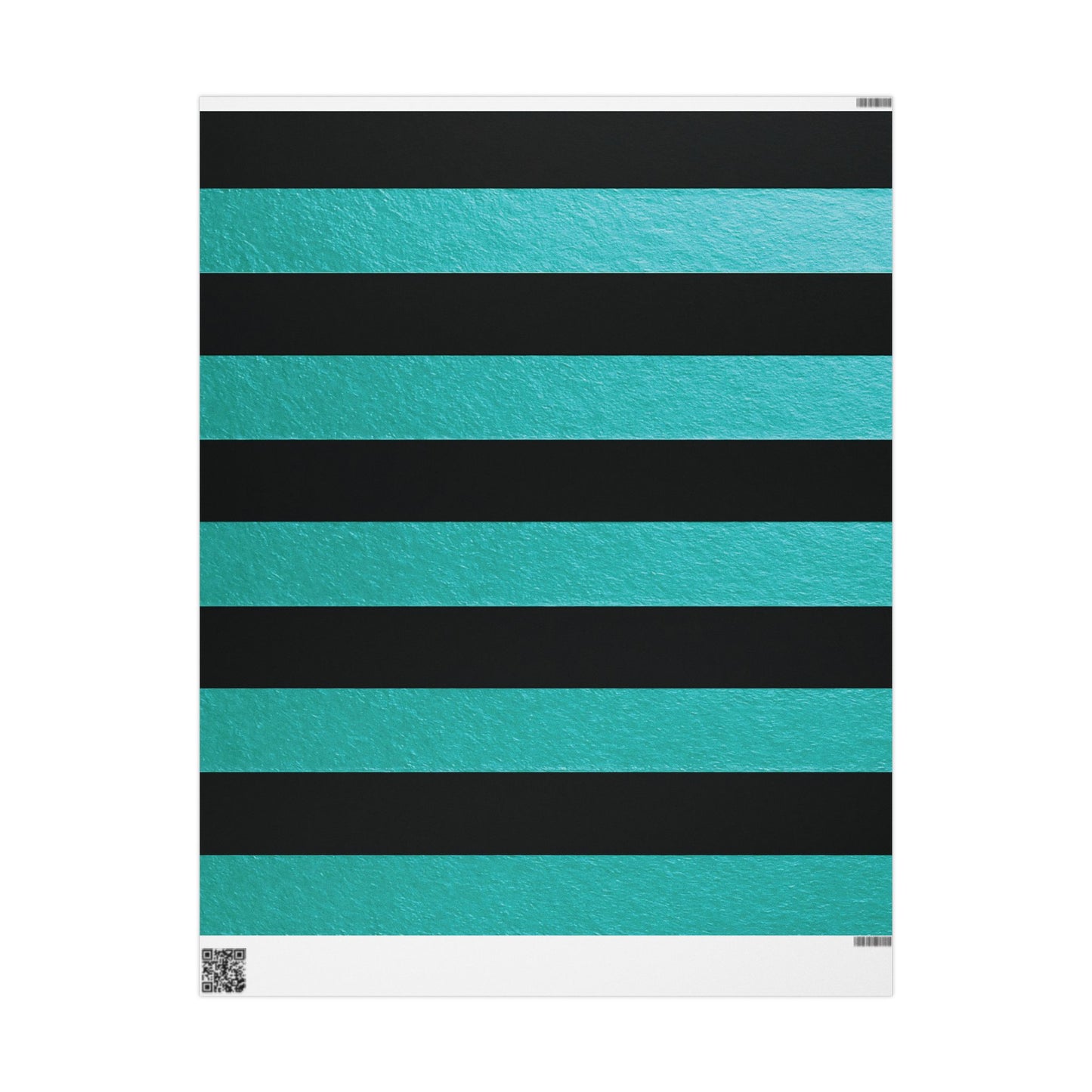 Black and Teal Striped Luxury Wrapping Paper – Glossy or Matte Finish, Durable 90gsm
