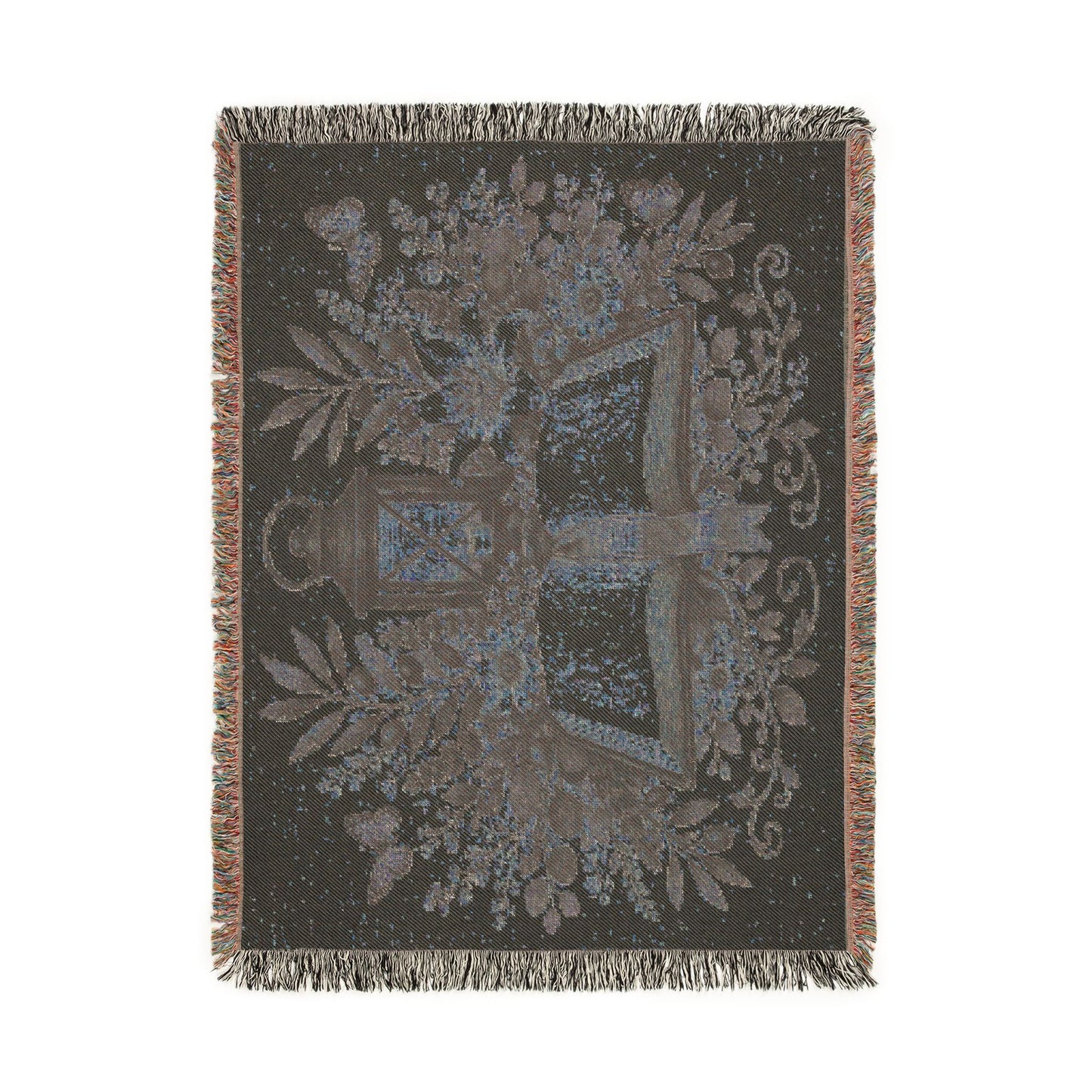 Woven Blanket — Vintage Bible & Lantern Tapestry Throw