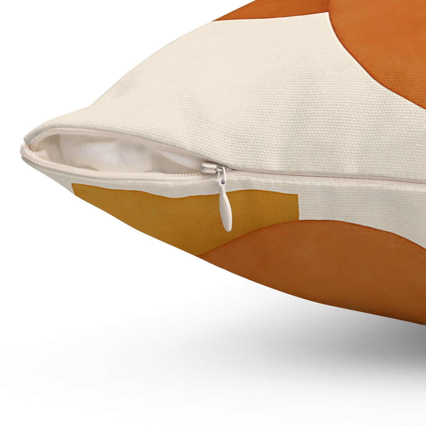 Modern Abstract Shapes Throw Pillow - Earth Tone Decorative Cushion with Double-Sided Print