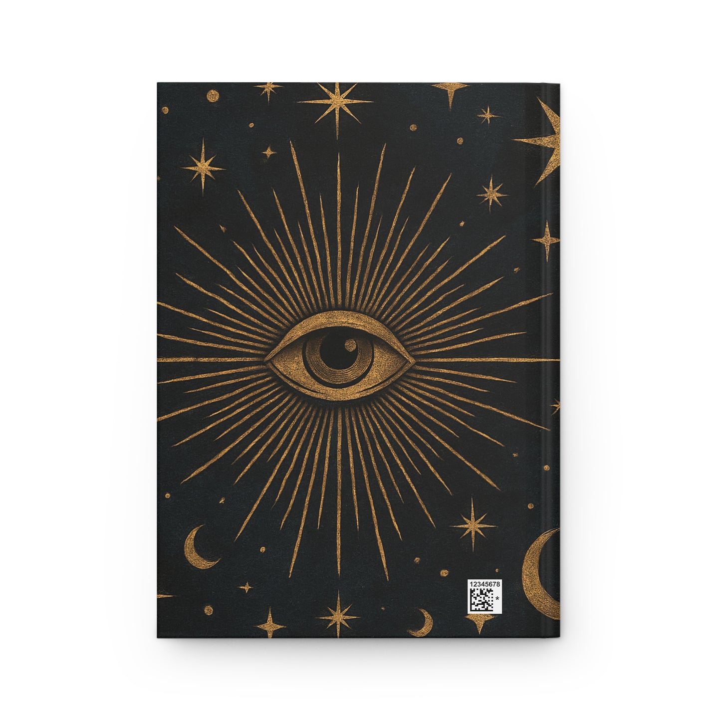 Mystic Eye & Stars Matte Hardcover Journal – Celestial Gold on Black