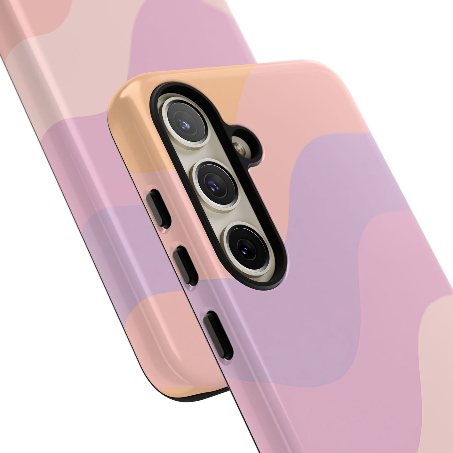 Retro Sunset Wave Phone Case – Groovy Pastel Abstract Design