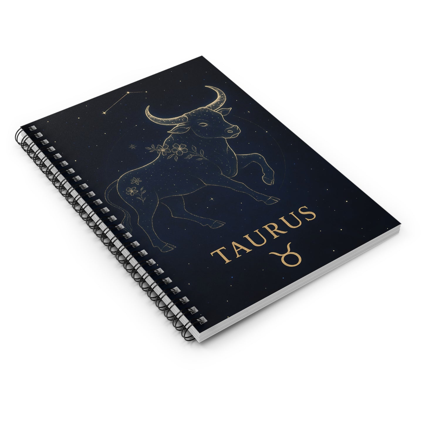 Taurus Zodiac Galaxy Spiral Notebook – Golden Bull Astrology Journal (6" x 8", 118 Pages)