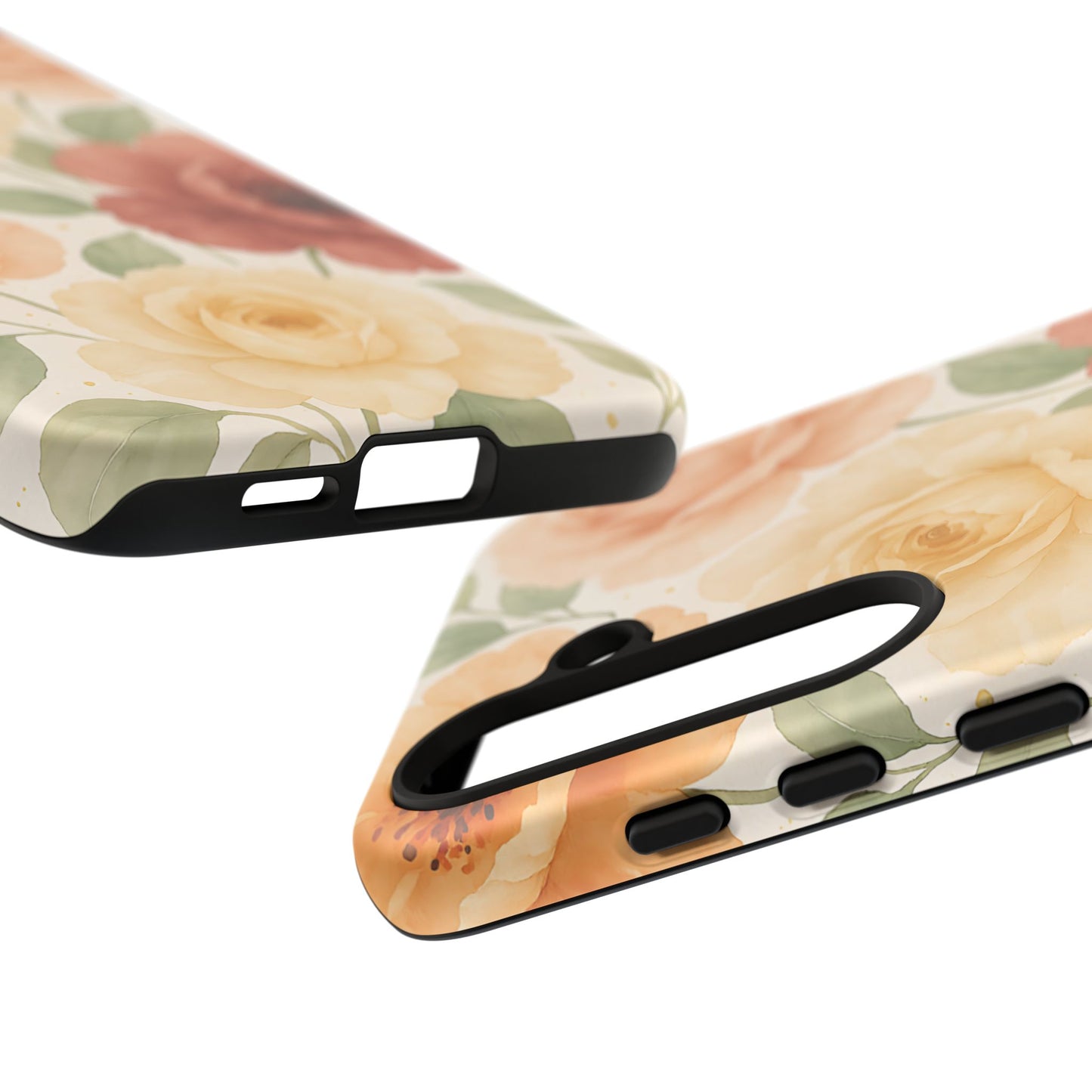 Vintage Rose Garden Phone Case – Soft Floral Print in Warm Neutrals
