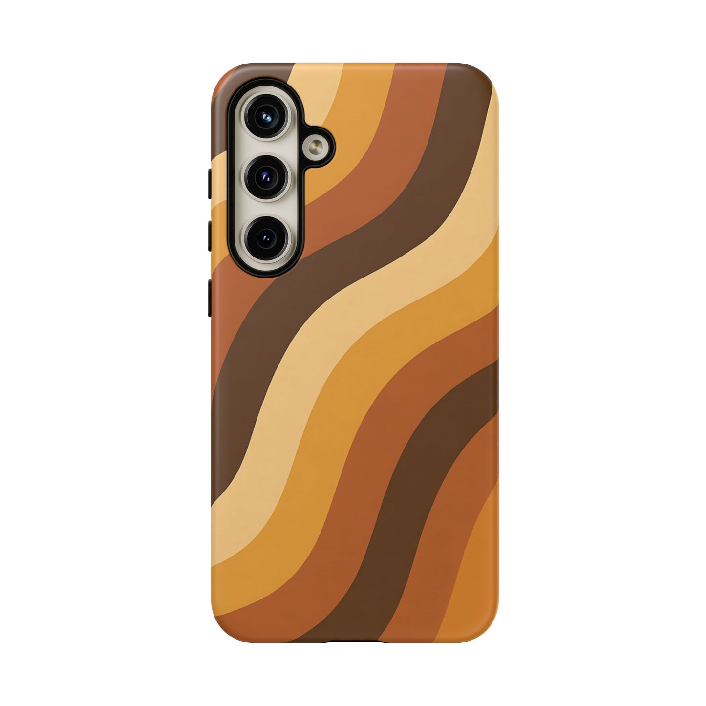 Retro Wave Stripes iPhone Case – 70s-Inspired Earth Tone Swirl Design