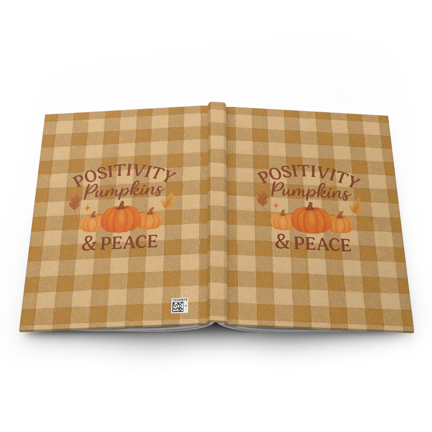 Positivity, Pumpkins & Peace Hardcover Journal – Autumn Plaid Lined Notebook (150 Pages)