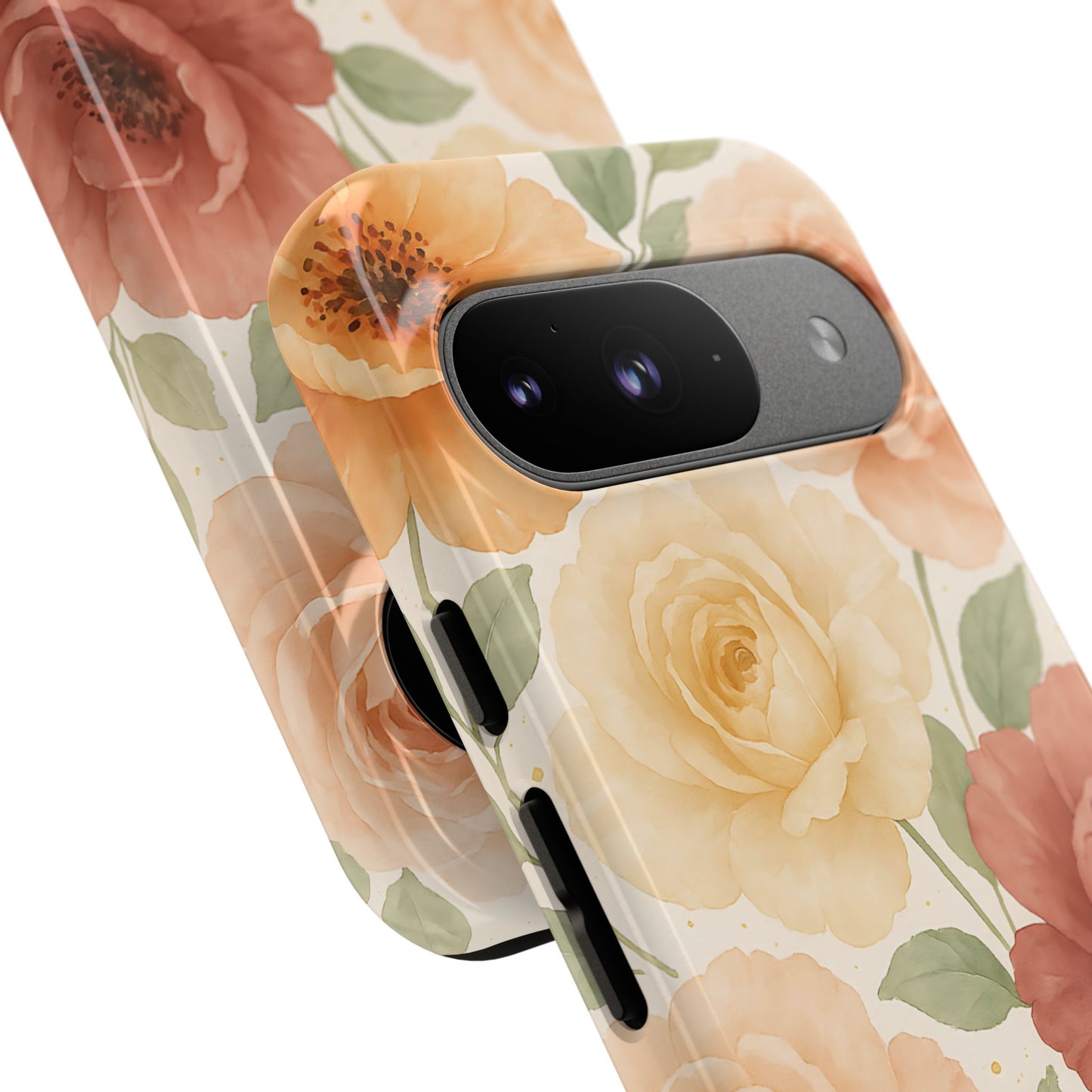 Vintage Rose Garden Phone Case – Soft Floral Print in Warm Neutrals