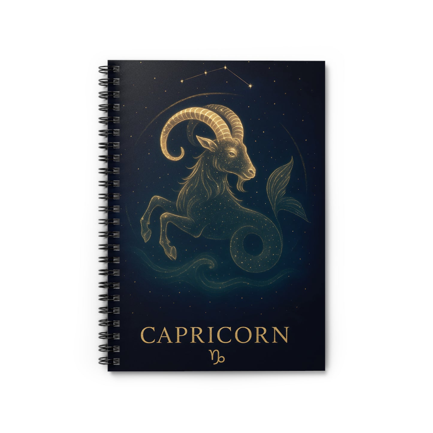 Capricorn Zodiac Galaxy Spiral Notebook – Celestial Astrology Writing Journal (6" x 8", 118 Pages)