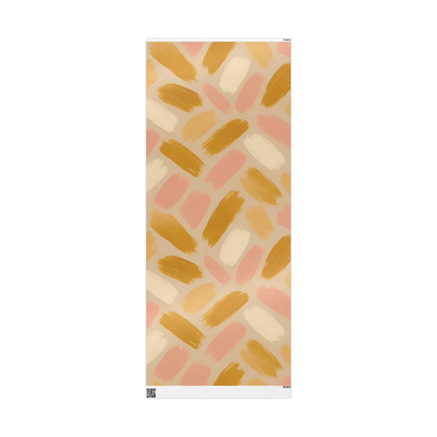 Golden Blush Brushstroke Wrapping Paper – Luxurious Abstract Gift Wrap