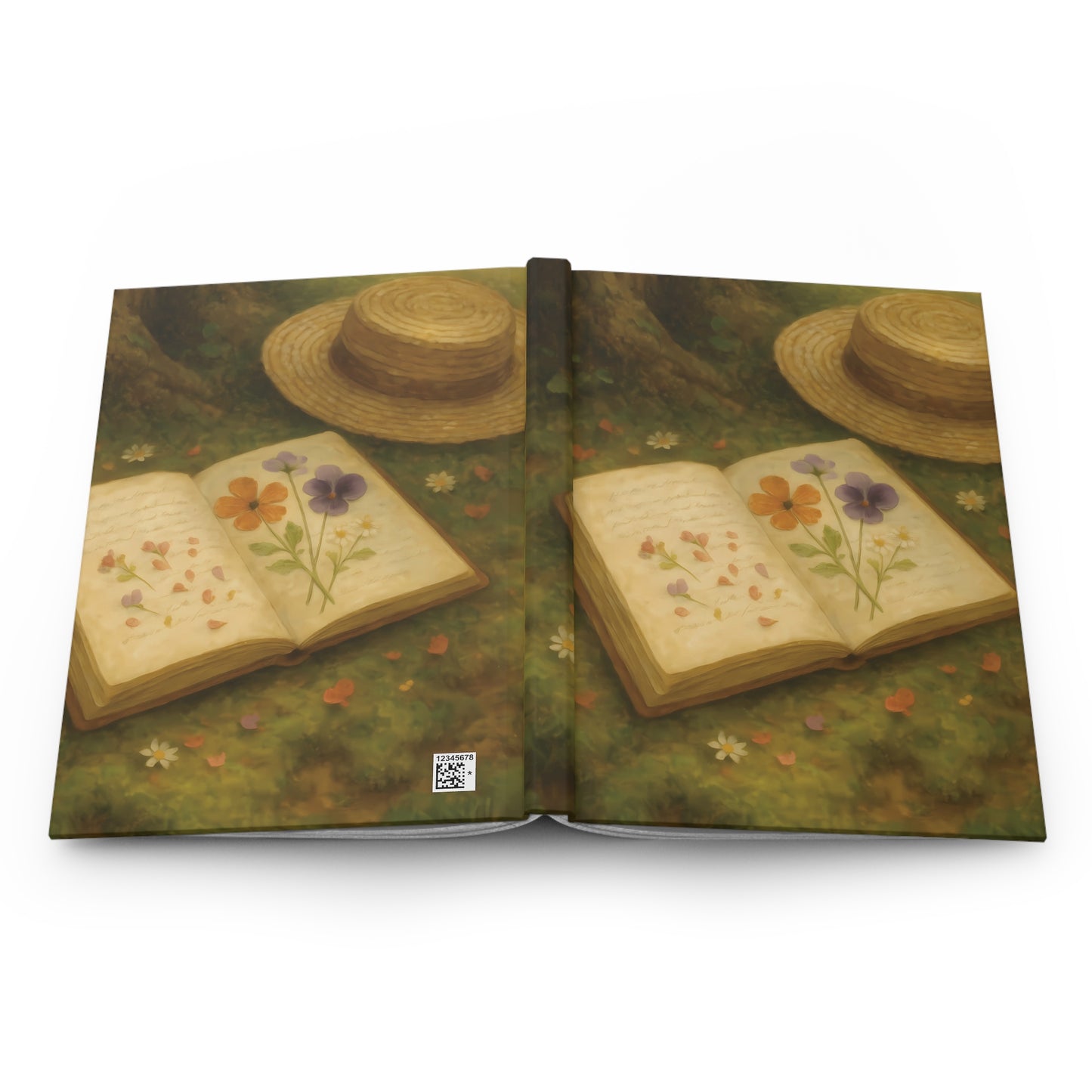 Pressed Petals & Daydreams – Hardcover Journal with Floral Book Illustration