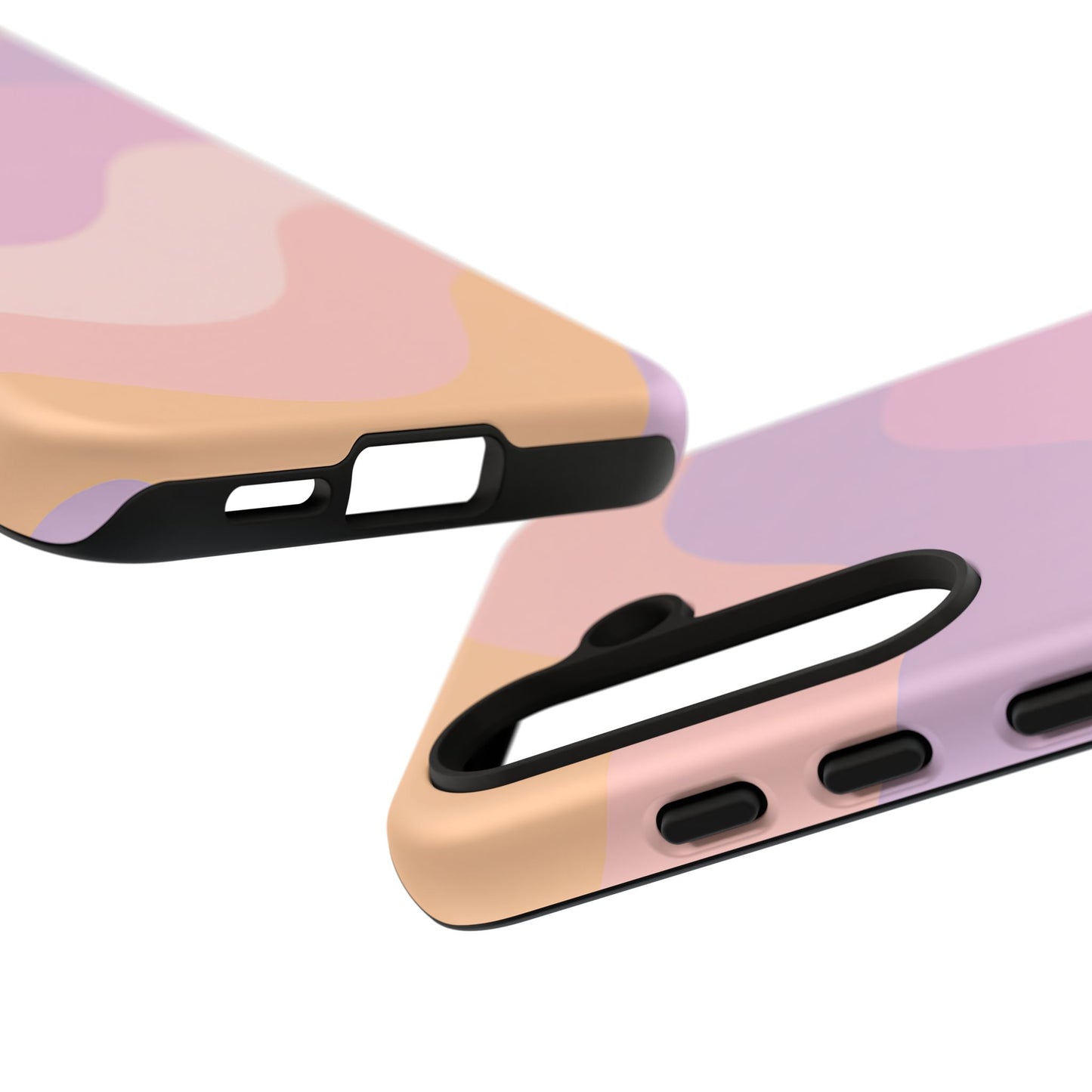 Retro Sunset Wave Phone Case – Groovy Pastel Abstract Design
