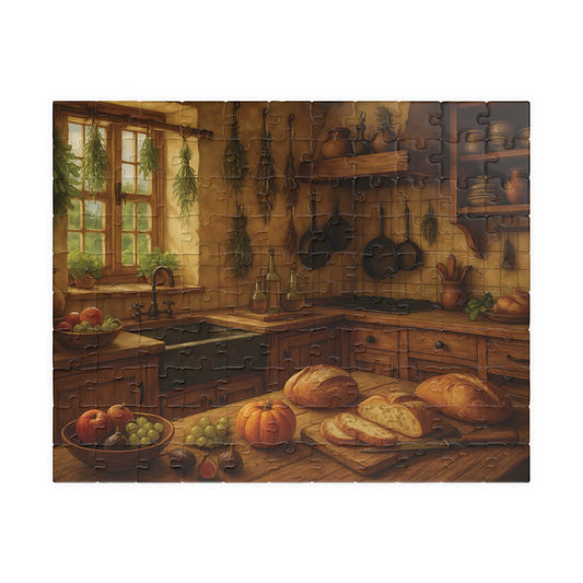 Cozy Rustic Kitchen Jigsaw Puzzle – Autumn Harvest Scene