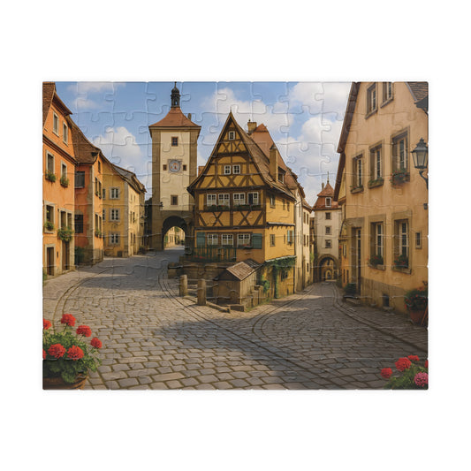 Medieval German Village Puzzle – Cobblestone Streets & Historic Architecture