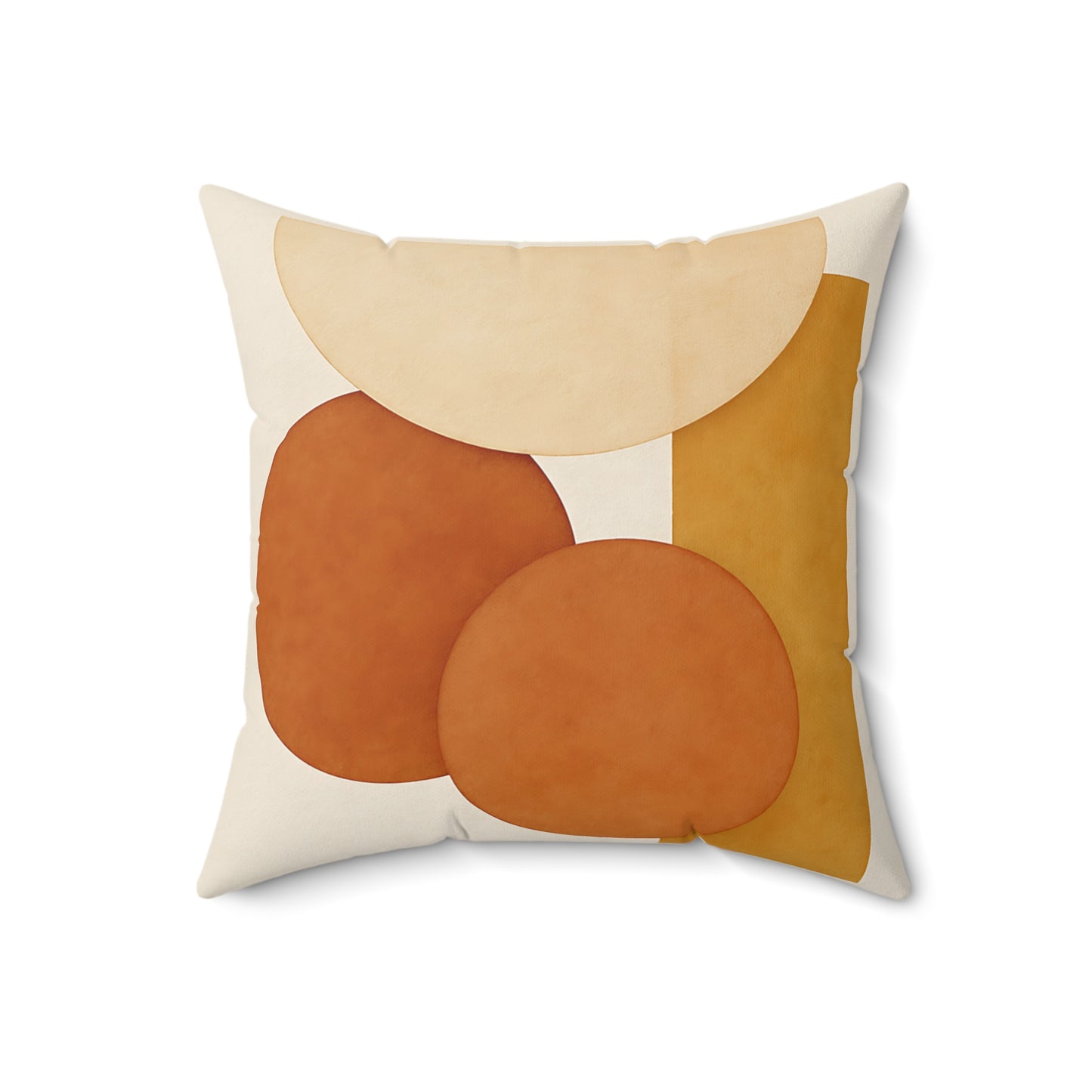Modern Abstract Shapes Throw Pillow - Earth Tone Decorative Cushion with Double-Sided Print