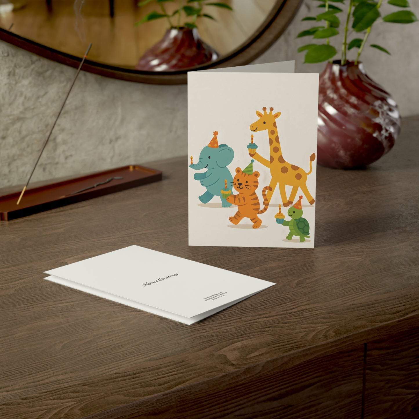 Animal Parade Birthday Card – Cute Kids Greeting with Envelope
