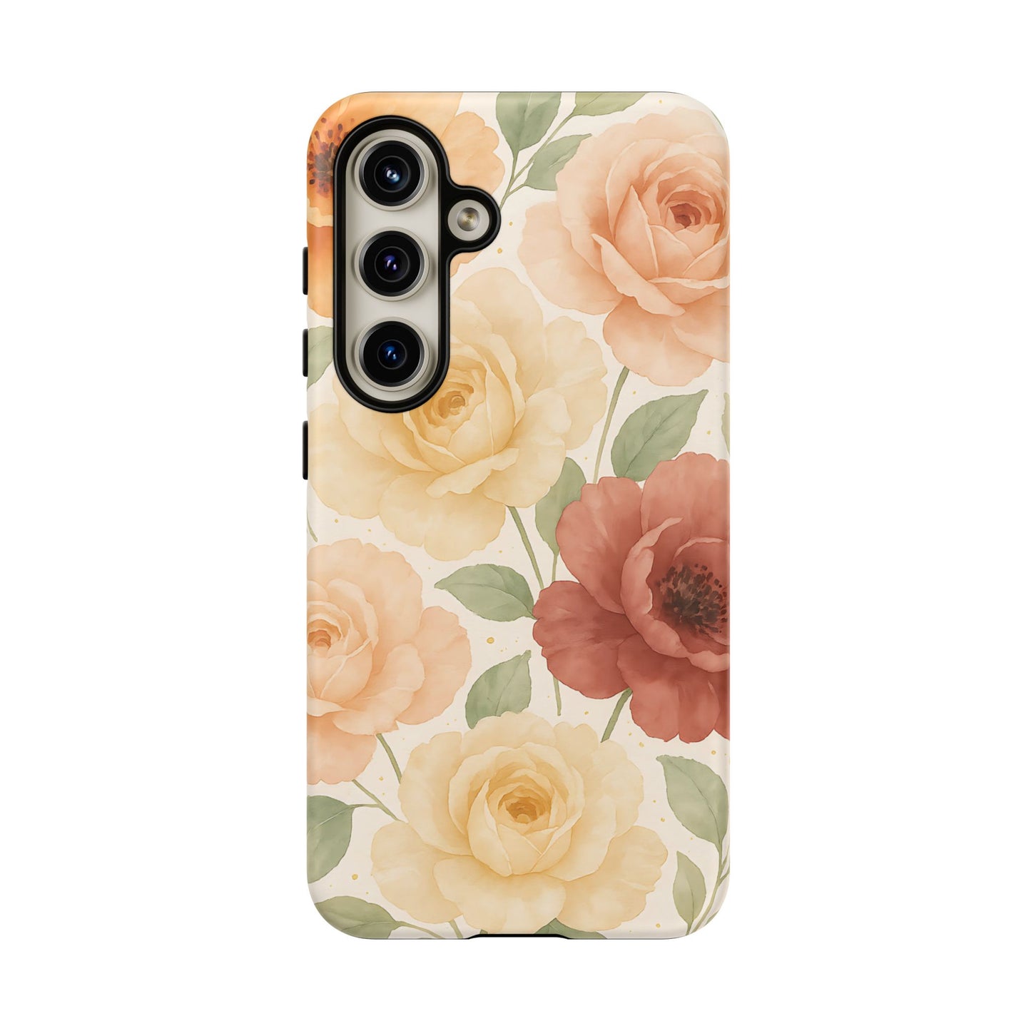 Vintage Rose Garden Phone Case – Soft Floral Print in Warm Neutrals