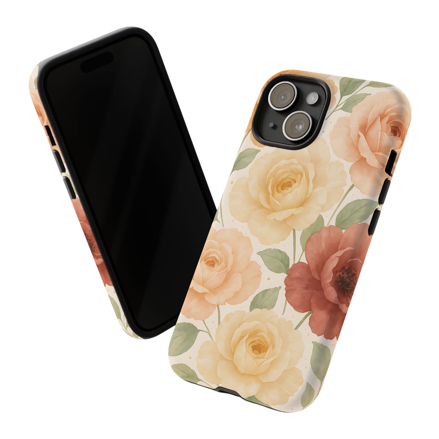 Vintage Rose Garden Phone Case – Soft Floral Print in Warm Neutrals