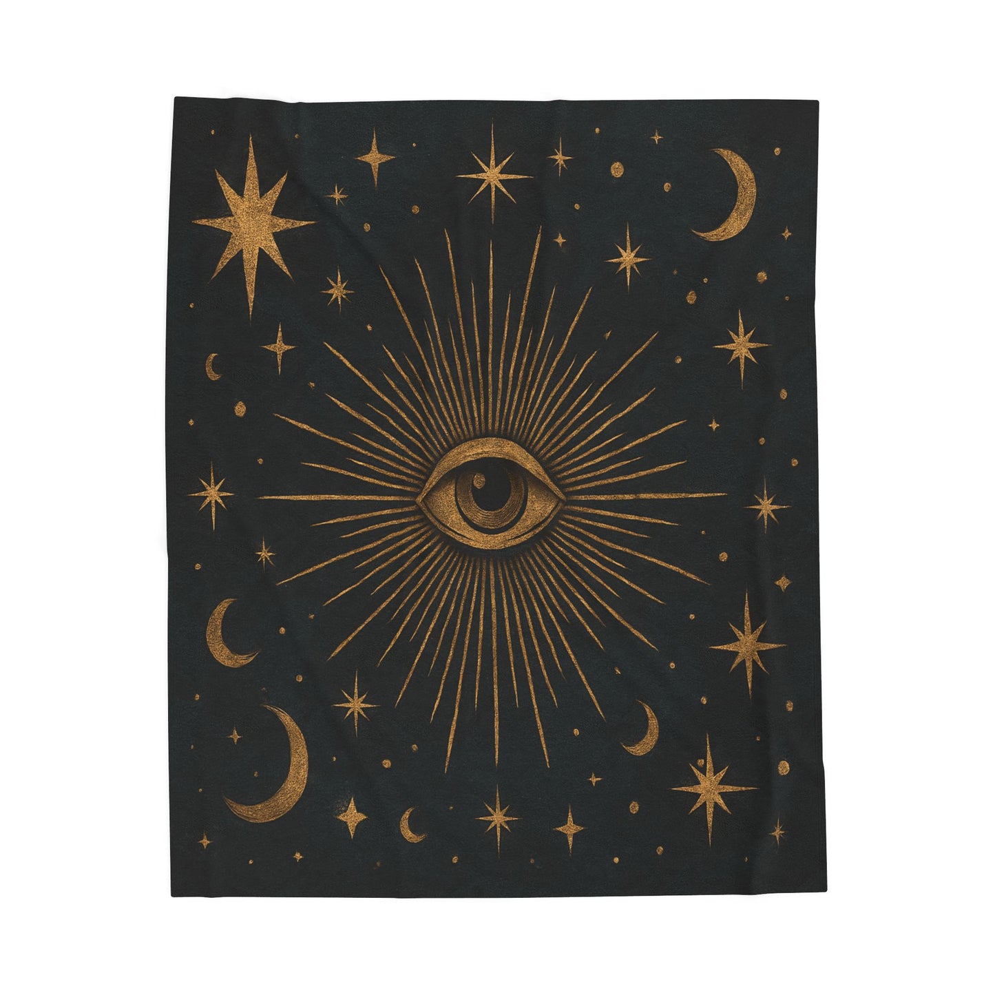 Mystic Eye & Celestial Stars Velveteen Plush Blanket