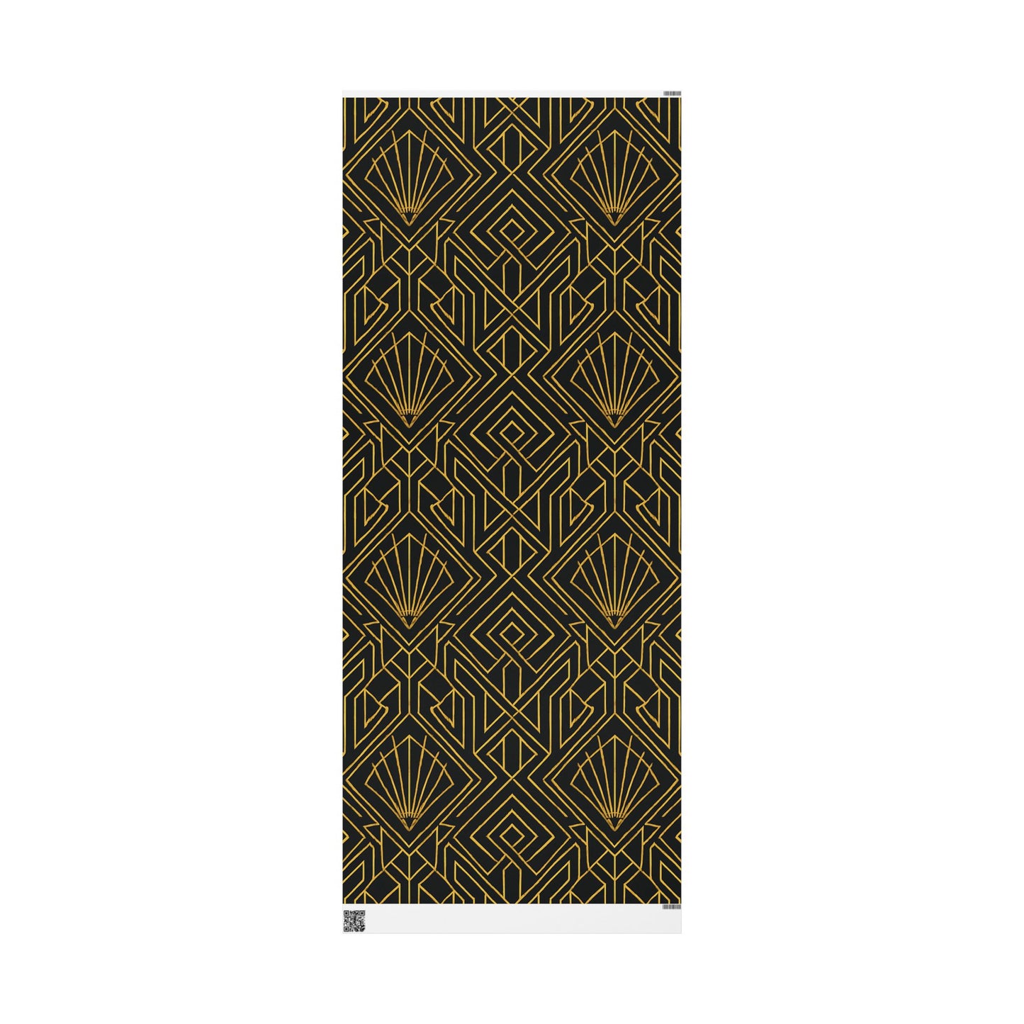 Art Deco Black & Gold Geometric Wrapping Paper – Luxury Gift Wrap in Glossy or Matte Finish
