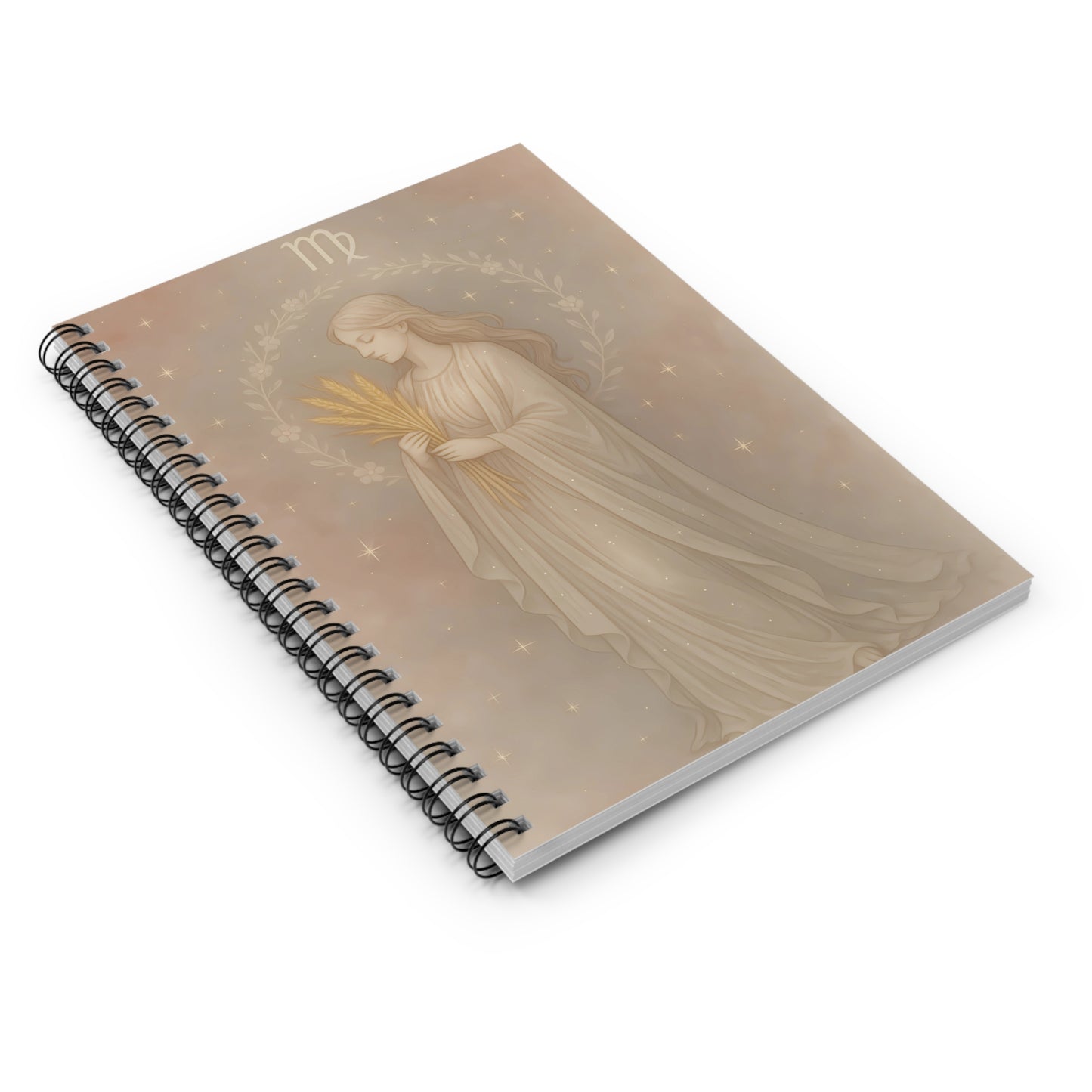 Virgo Zodiac Galaxy Spiral Notebook – Celestial Astrology Journal with Starry Virgo Maiden (6" x 8", 118 Pages)