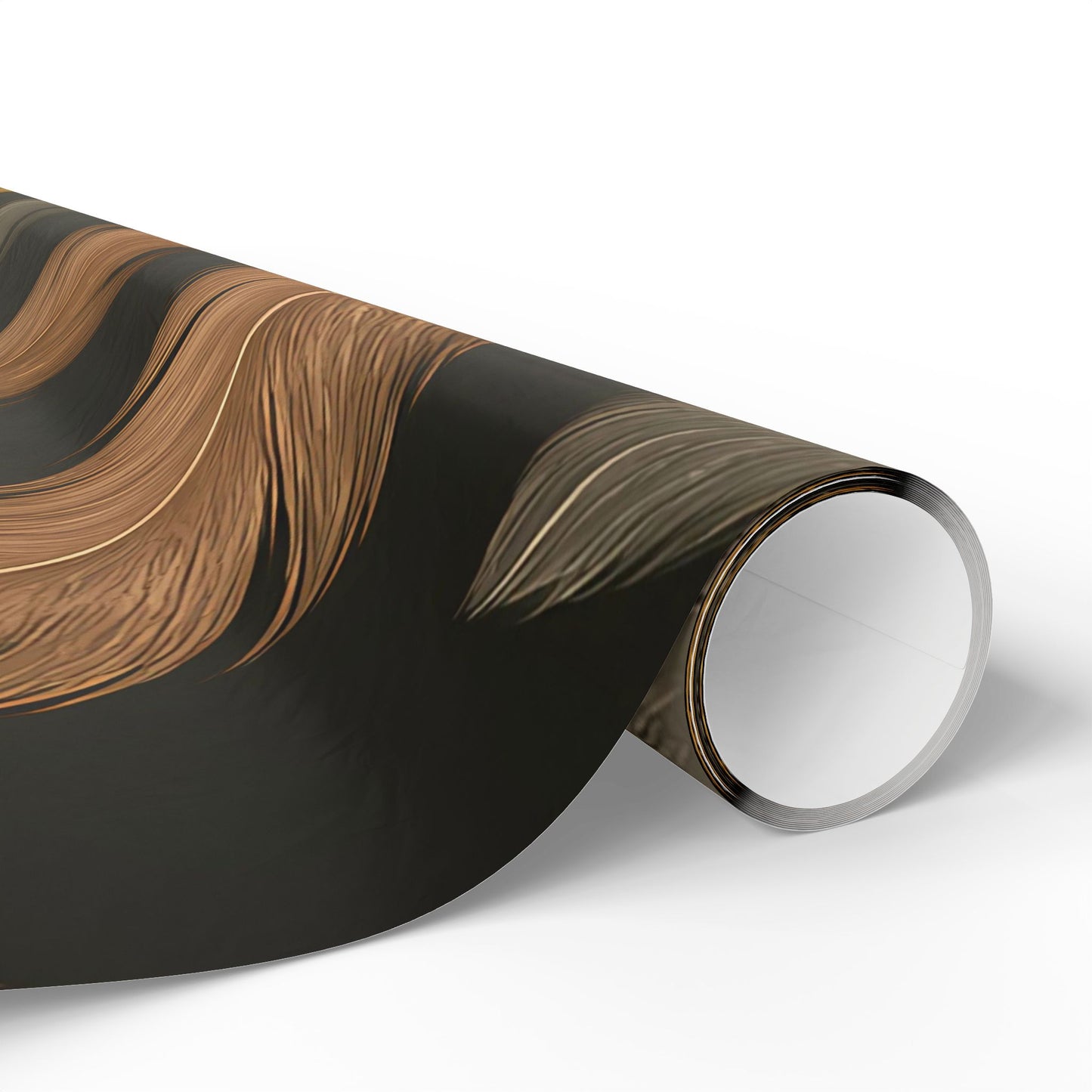 Luxury Feather Print Wrapping Paper – Metallic Gold, Bronze & Silver Design