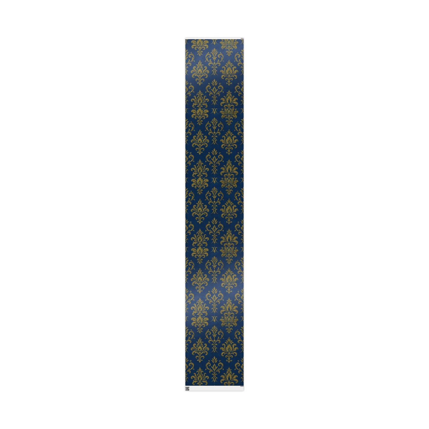 Royal Blue & Gold Damask Wrapping Paper – Elegant Luxury Gift Wrap in Glossy or Matte Finish