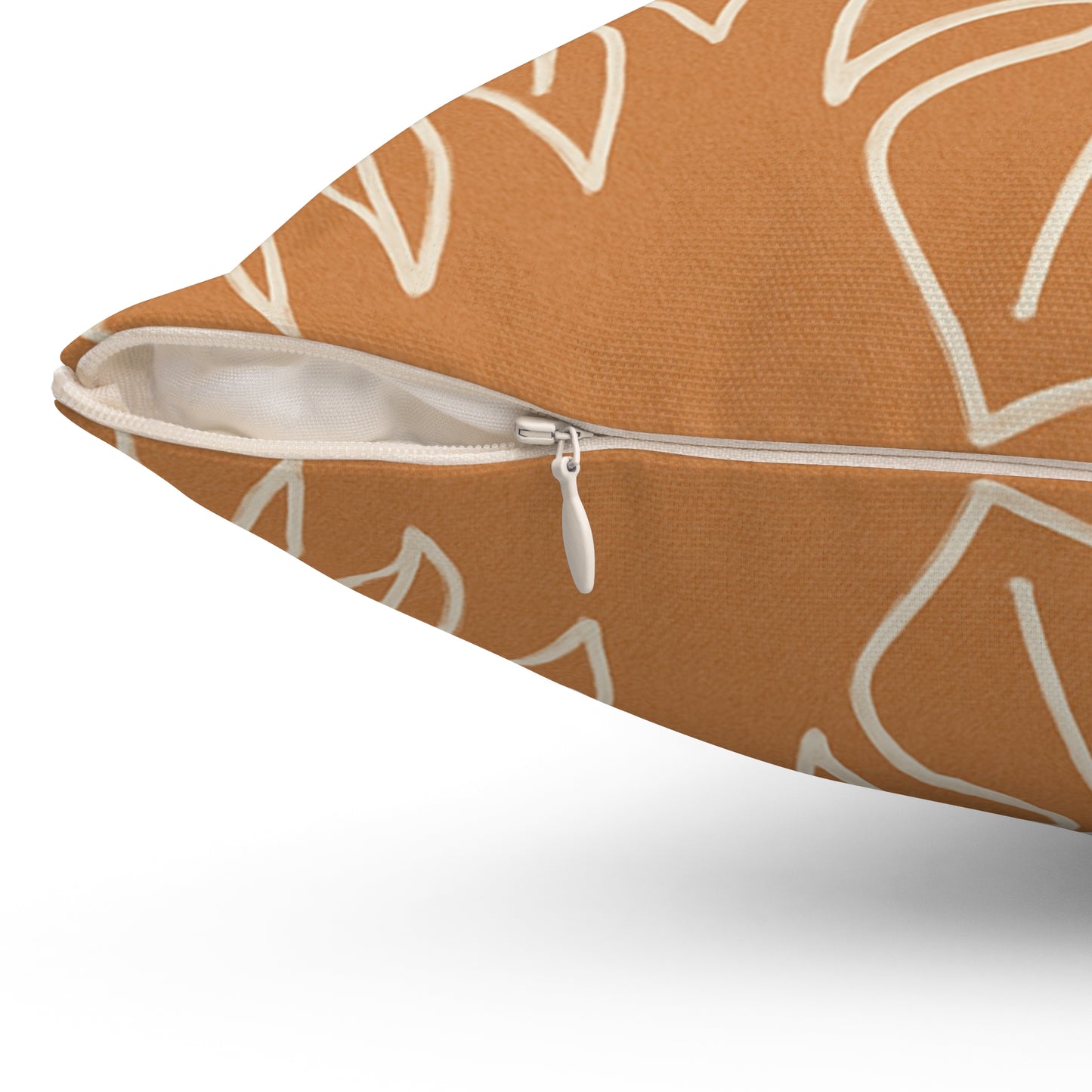Terracotta Tropical Leaf Throw Pillow – Boho Botanical Cushion with Double-Sided Print