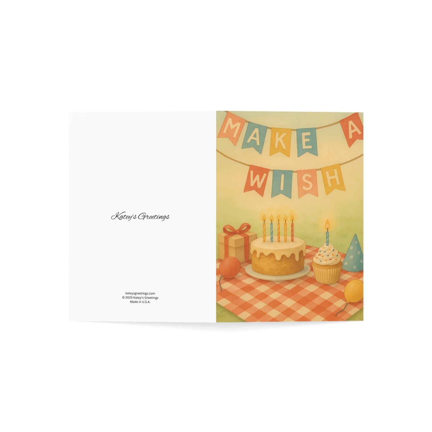 Make a Wish Birthday Greeting Card – Premium 270gsm Paper, Includes Envelope