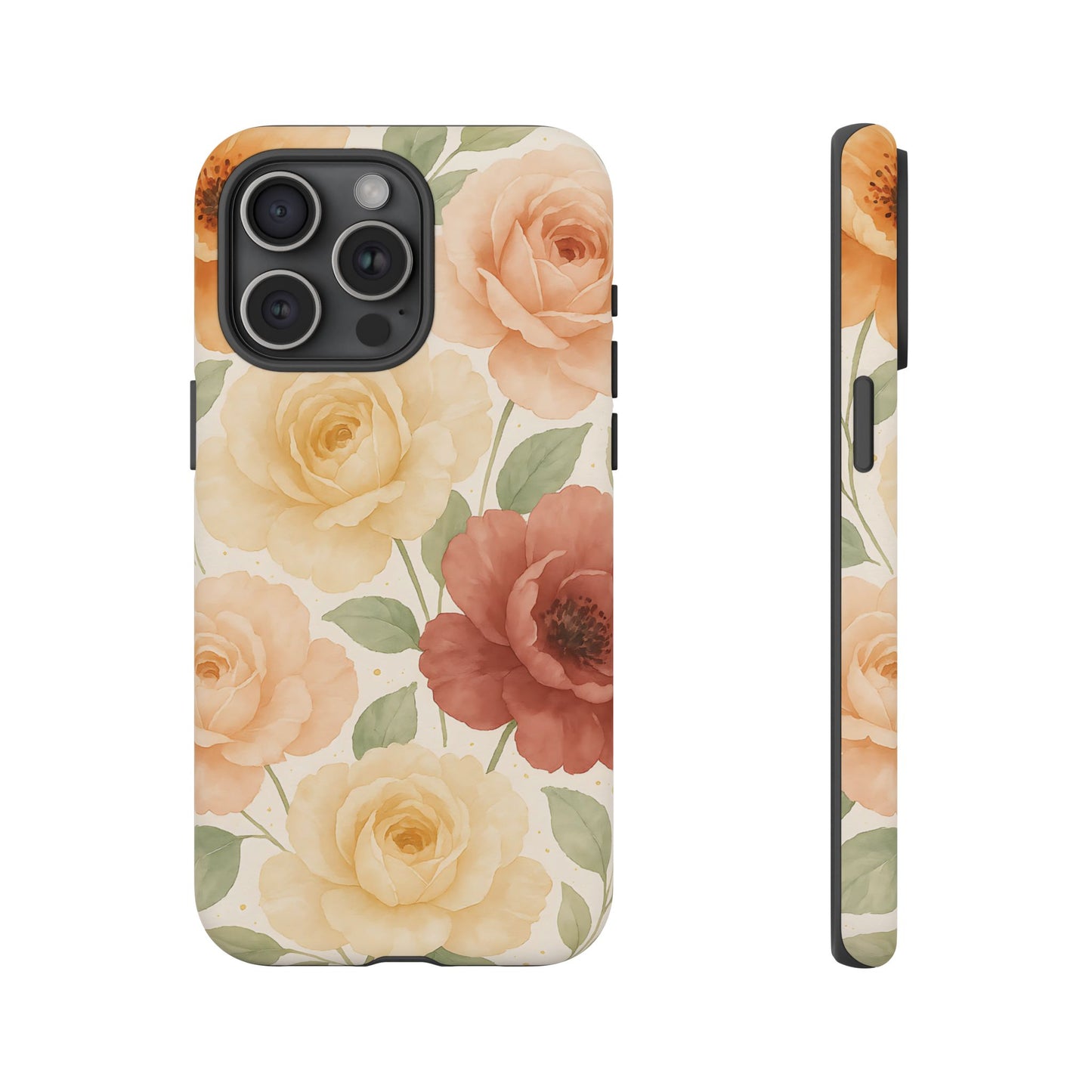 Vintage Rose Garden Phone Case – Soft Floral Print in Warm Neutrals