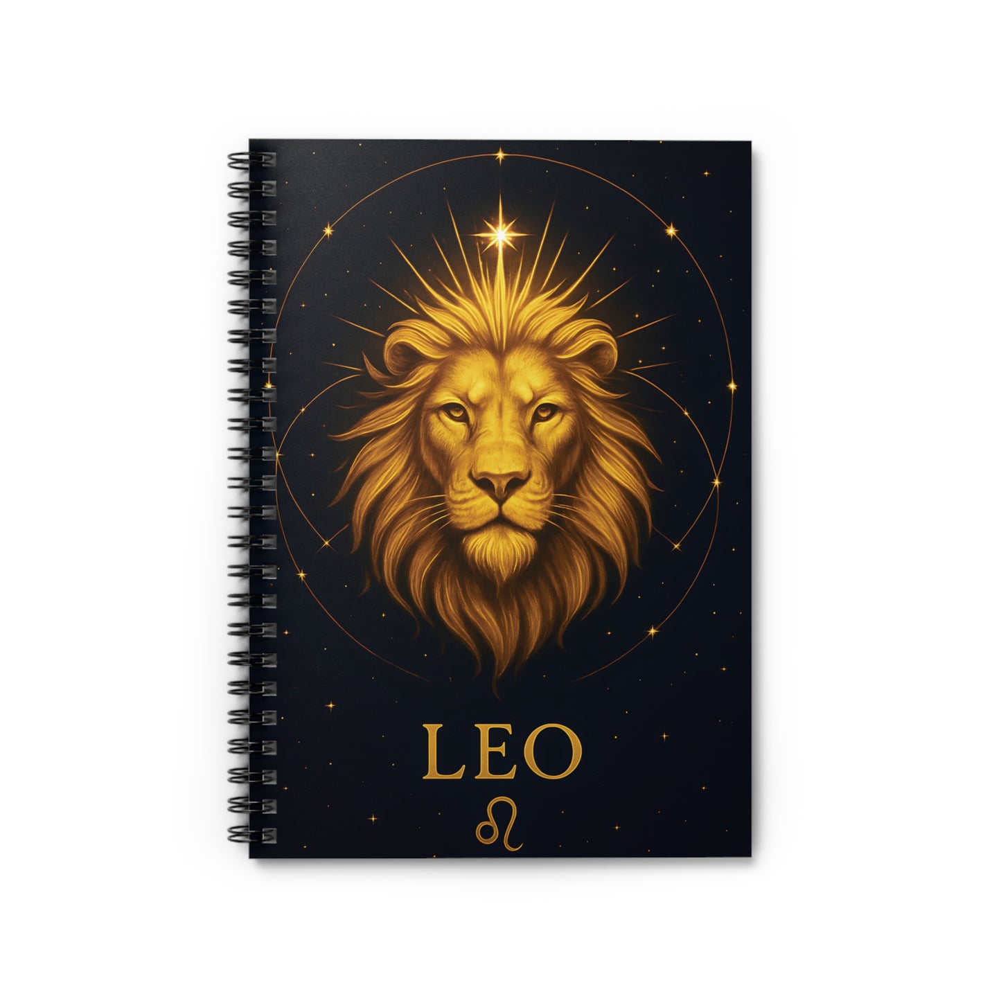Leo Zodiac Galaxy Spiral Notebook – Celestial Lion Astrology Journal (6" x 8", 118 Pages)