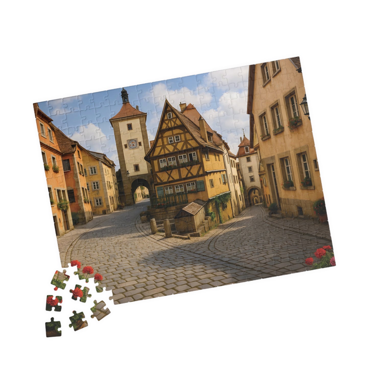 Medieval German Village Puzzle – Cobblestone Streets & Historic Architecture