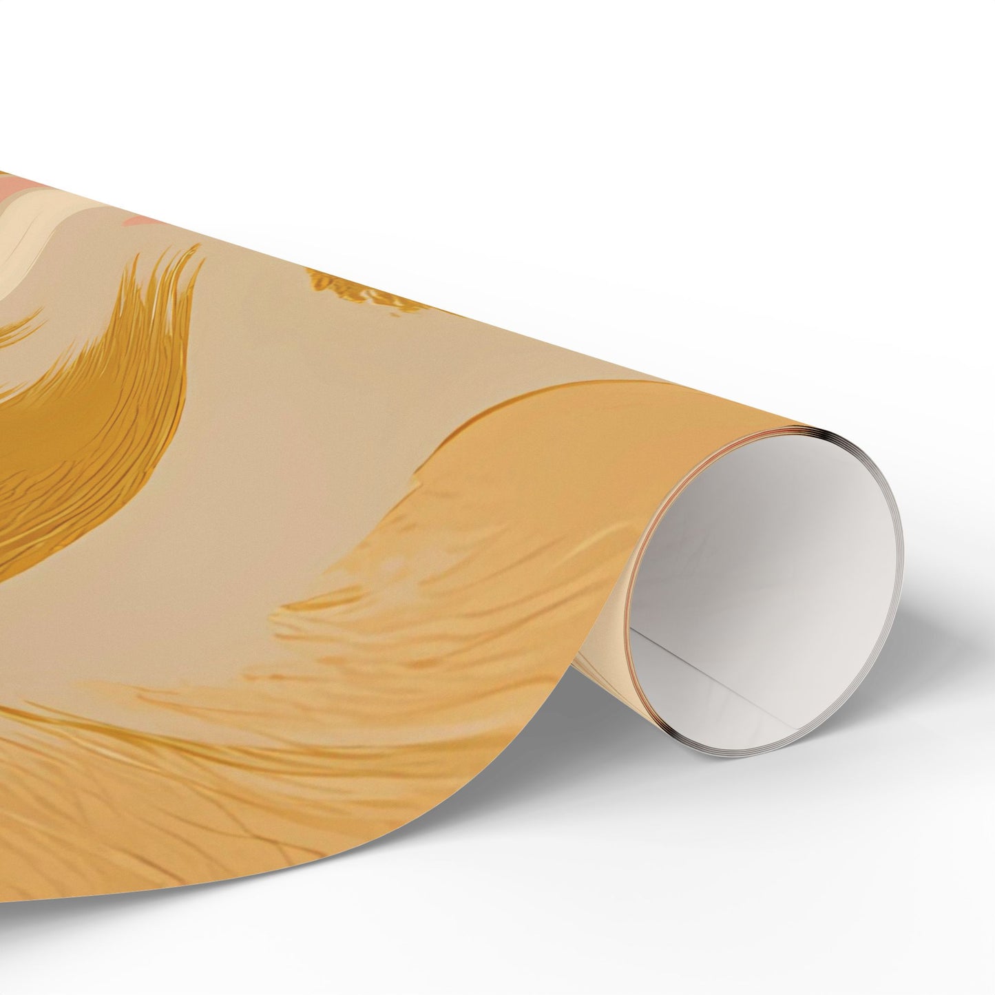 Golden Blush Brushstroke Wrapping Paper – Luxurious Abstract Gift Wrap