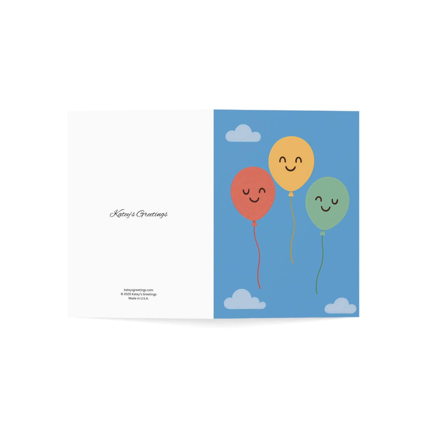 Smiling Balloons Birthday Card – Cheerful Greeting with Envelope