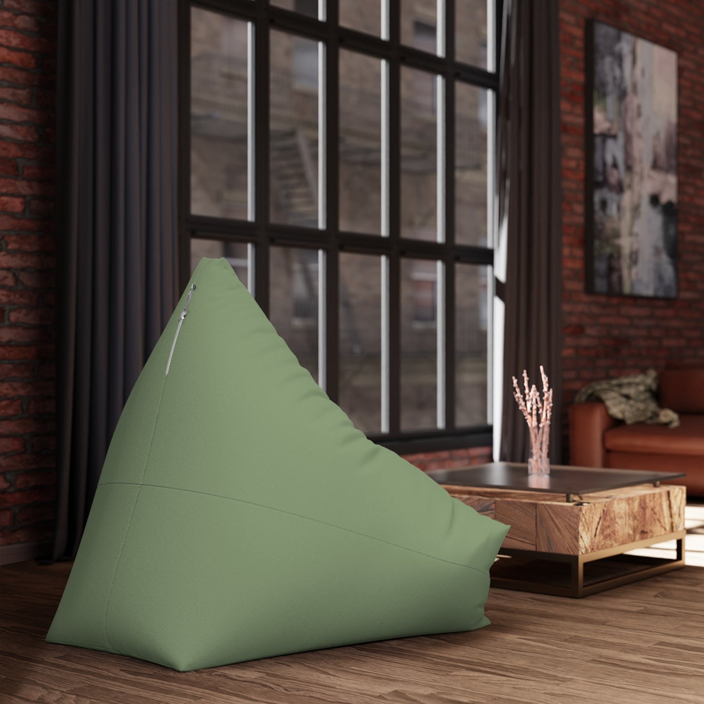 Personalized Green Bean Bag Cover — Custom Name ‘ZARA’ Accent