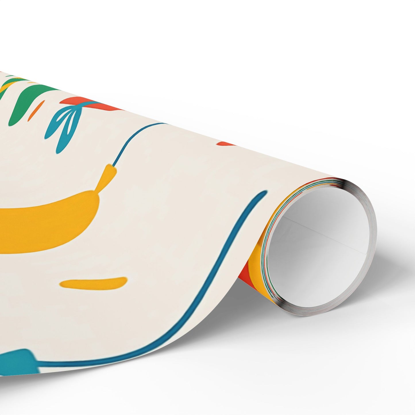 Colorful Birthday Party Wrapping Paper – Balloons, Gifts & Confetti on Cream Background