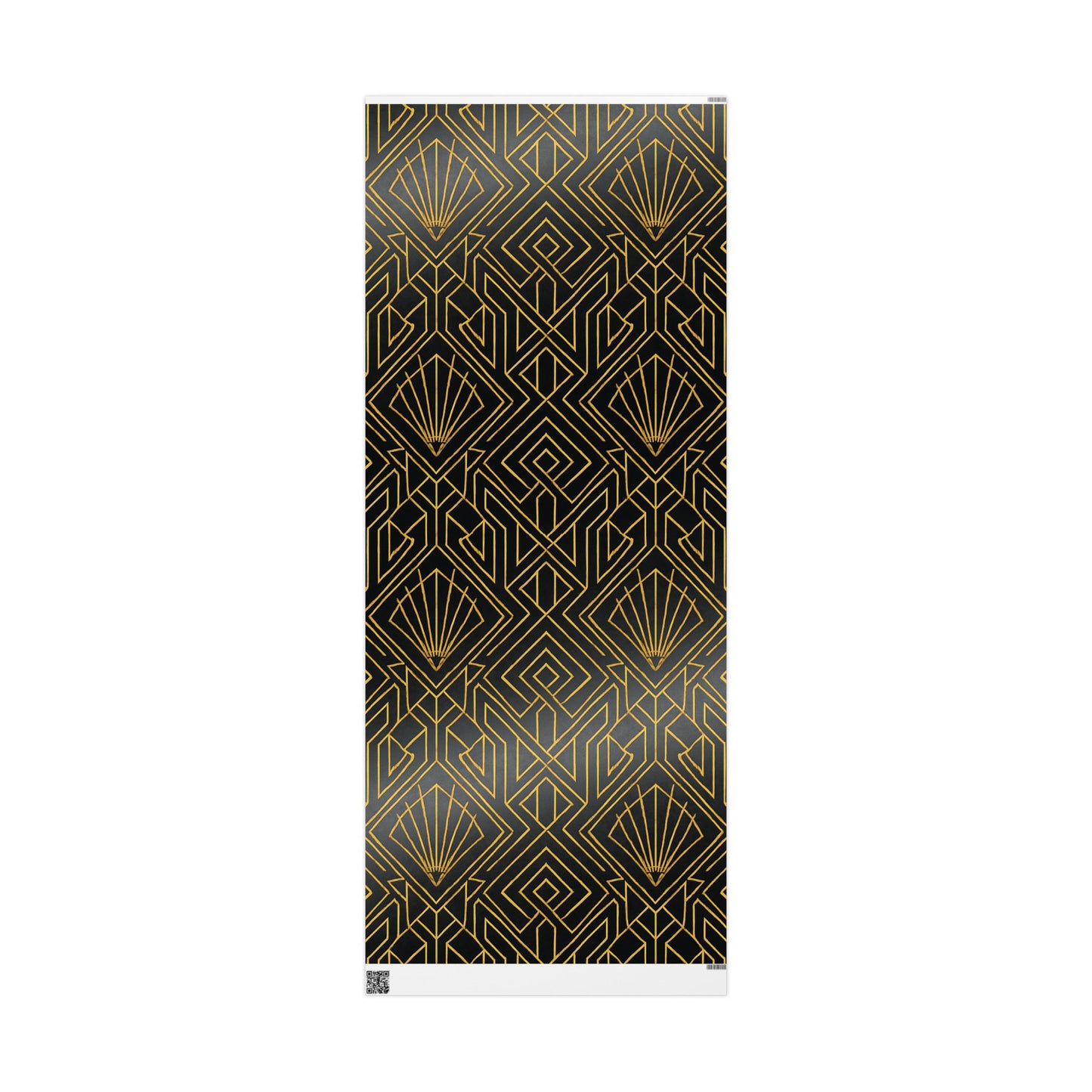 Art Deco Black & Gold Geometric Wrapping Paper – Luxury Gift Wrap in Glossy or Matte Finish