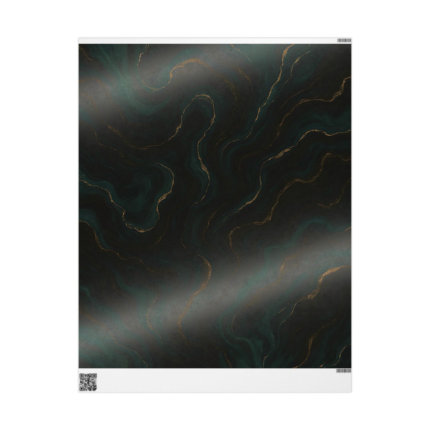Emerald & Gold Marble Wrapping Paper – Luxurious Stone-Inspired Gift Wrap in Glossy or Matte Finish