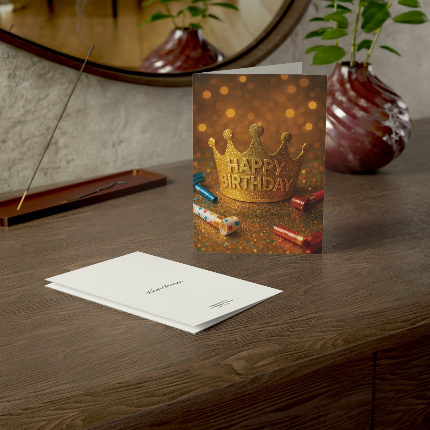 Happy Birthday Crown Greeting Card – Premium 270gsm Paper, Envelope Included