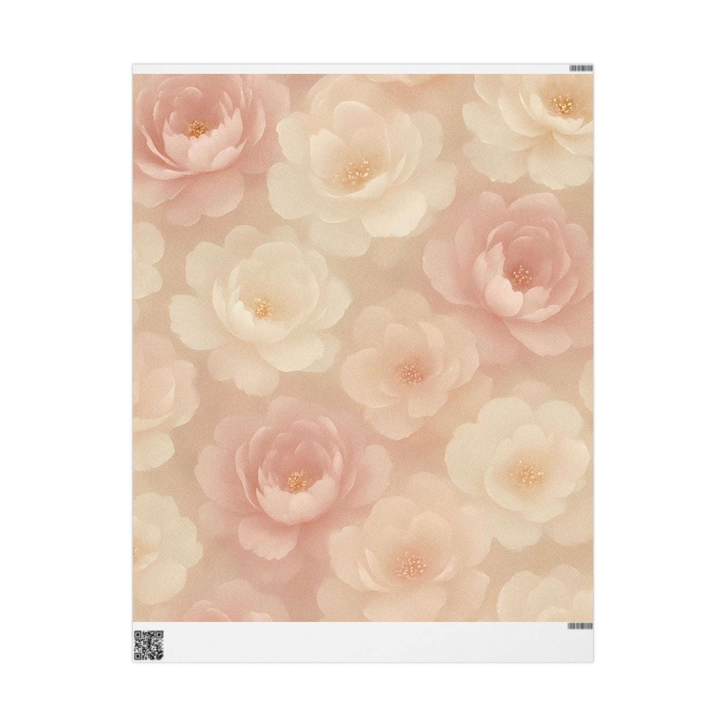 Blush Peony Bloom Wrapping Paper – Luxurious Floral Gift Wrap in Glossy or Matte Finish