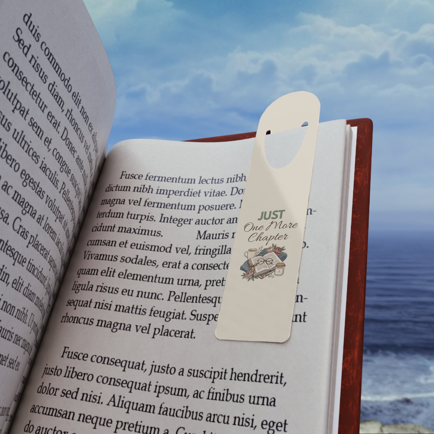 Just One More Chapter Bookmark — Vintage Reading Metal Bookmark