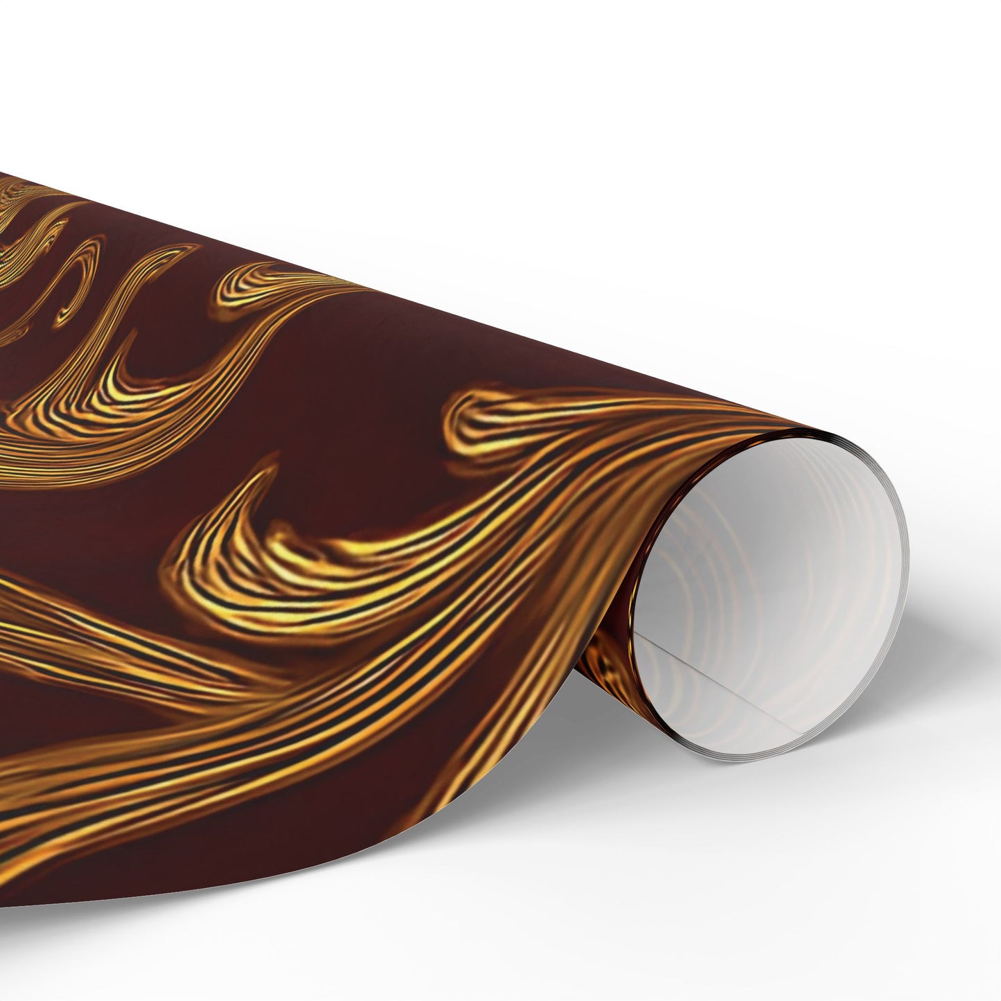 Burgundy & Gold Baroque Scroll Wrapping Paper – Luxurious Gift Wrap in Glossy or Matte Finish