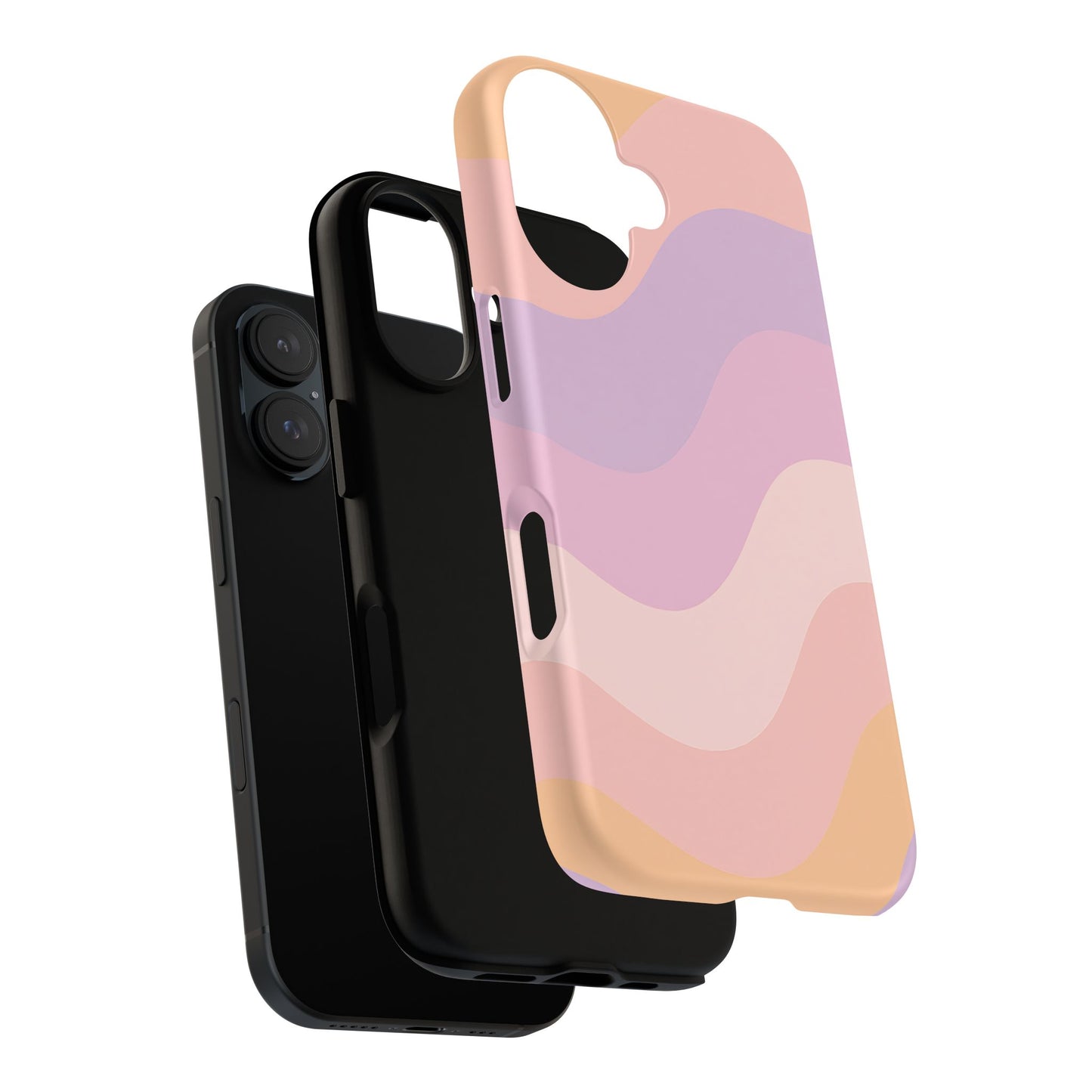 Retro Sunset Wave Phone Case – Groovy Pastel Abstract Design