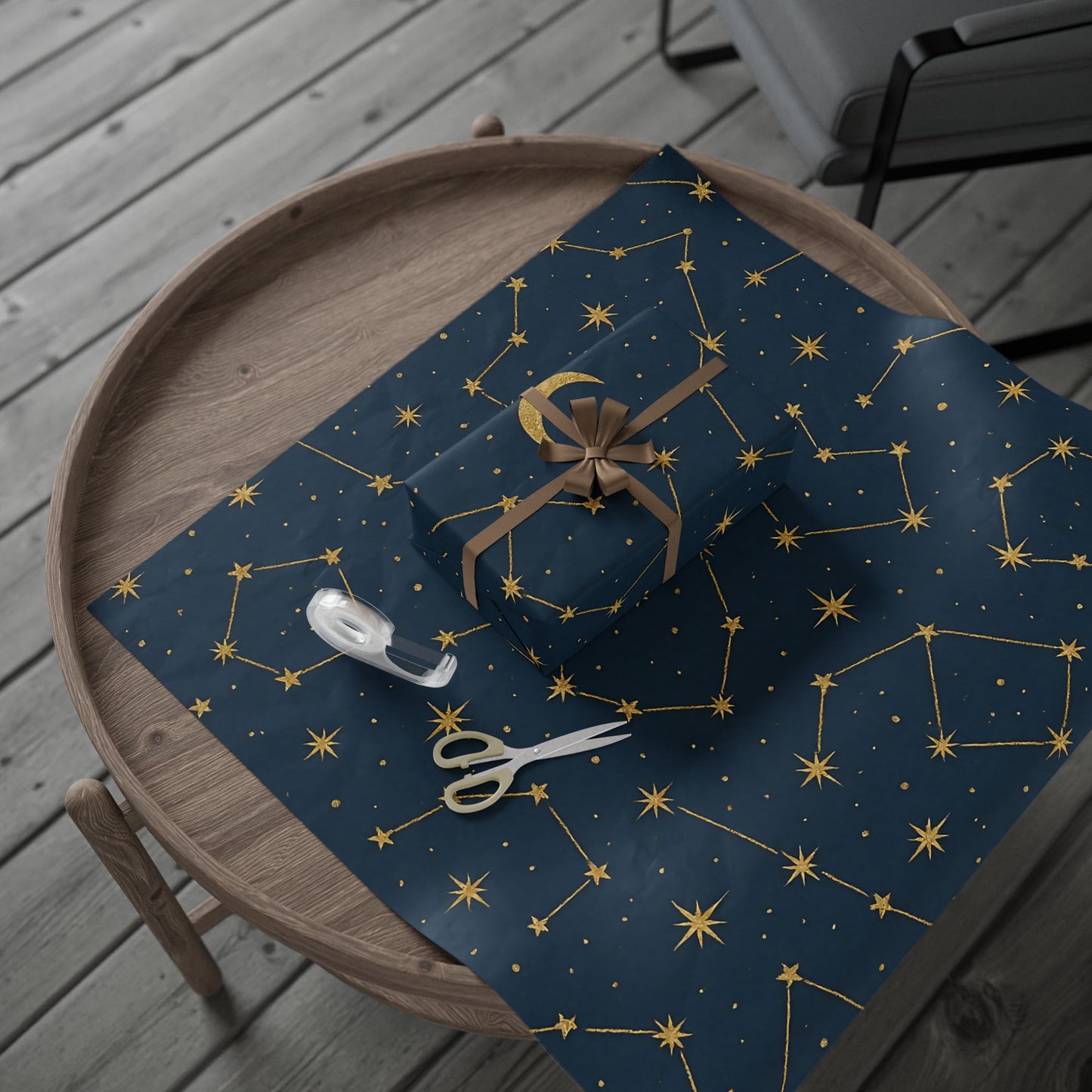 Celestial Constellations & Moon Wrapping Paper – Starry Night Gift Wrap in Glossy or Matte Finish