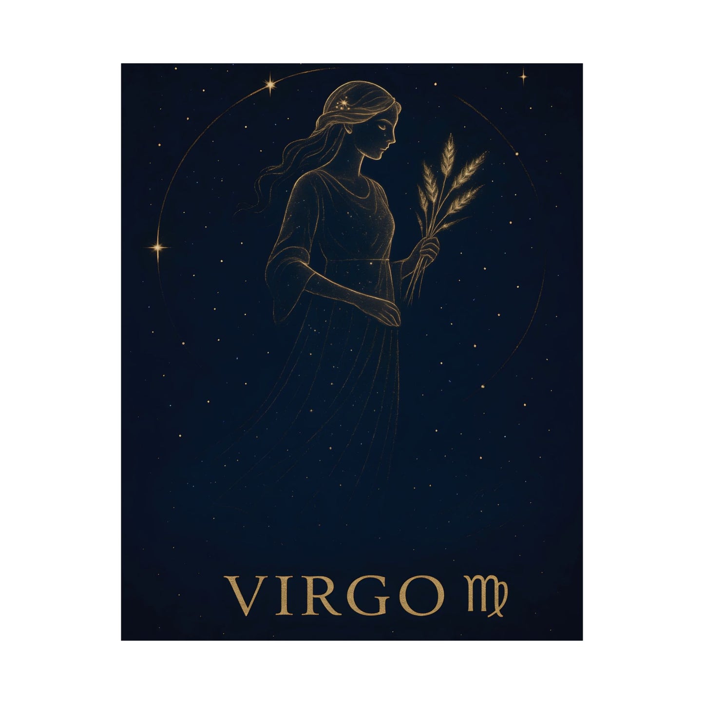 Virgo Zodiac Constellation Matte Poster – Celestial Maiden Astrology Wall Art Print (Multiple Sizes)