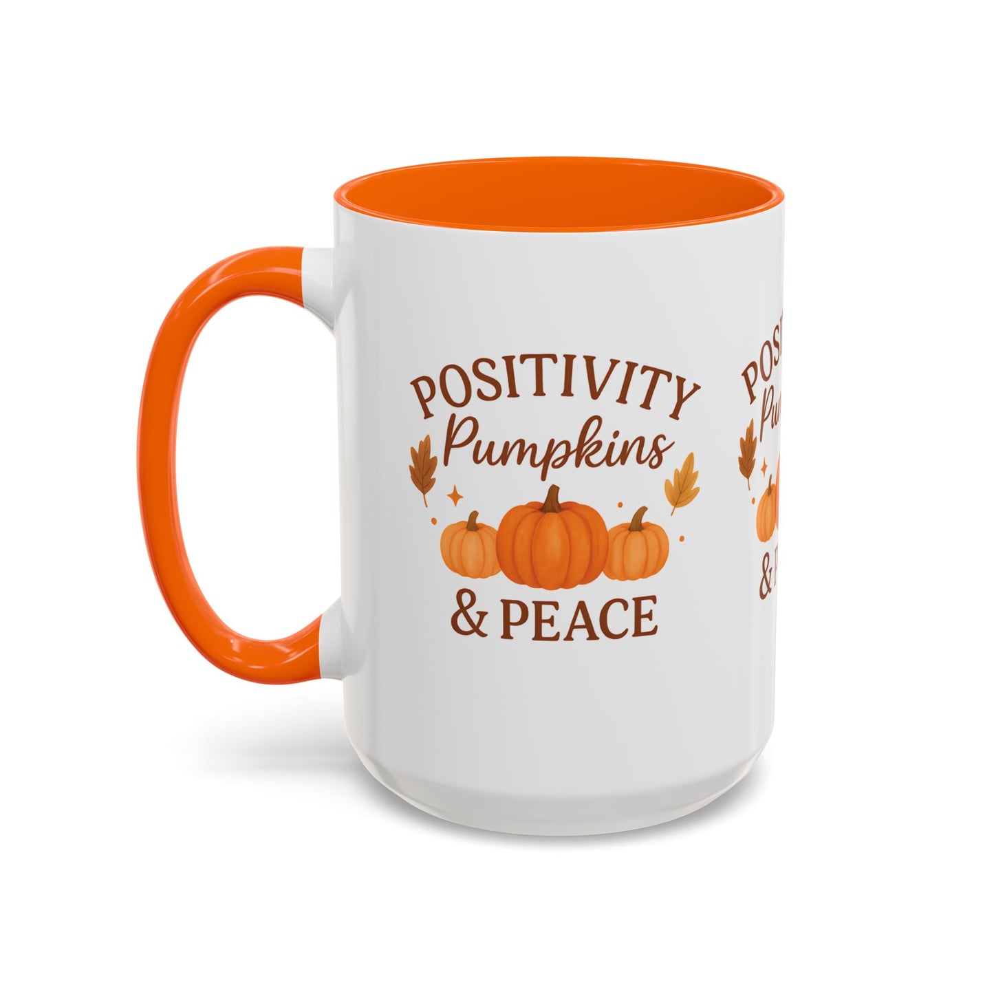 Positivity, Pumpkins & Peace Fall Mug – Autumn Coffee Cup in 11oz or 15oz | Microwave & Dishwasher Safe