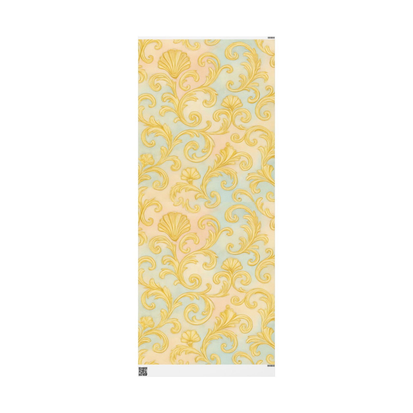 Baroque Gold Scroll Wrapping Paper – Luxury Gift Wrap in Glossy or Matte Finish